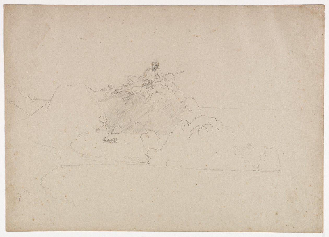 Odysseus a jeho společníci přijíždějící do úhledné Polyfémovy jeskyně v zálivu, kolem roku 1842 od Thomas Cole