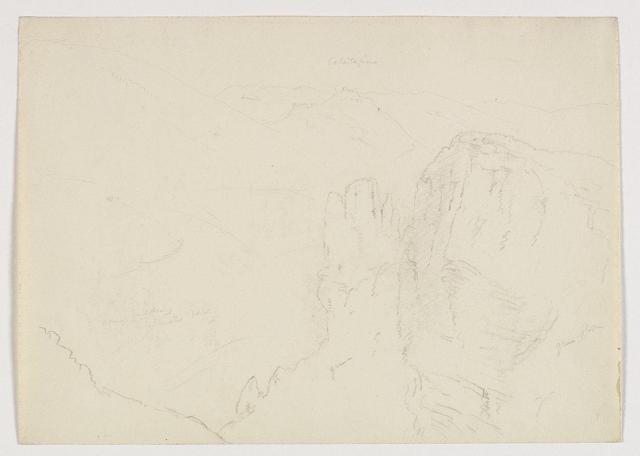 Pohled na Calatafimi ze Segesty, Sicílie, 1842 od Thomas Cole