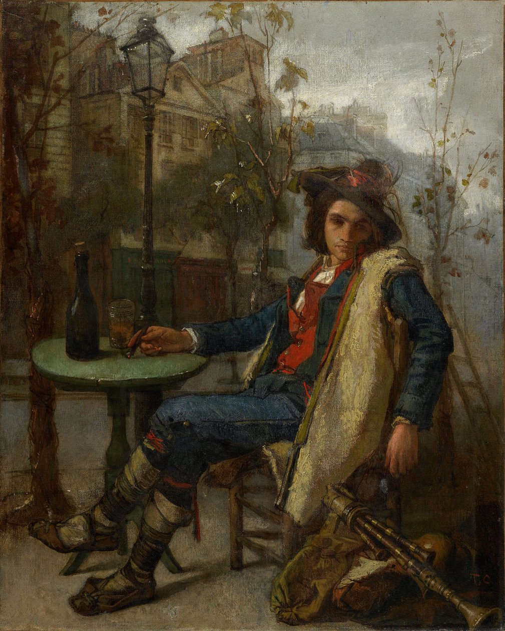 Mladý italský pouliční hudebník, kolem roku 1877 od Thomas Couture
