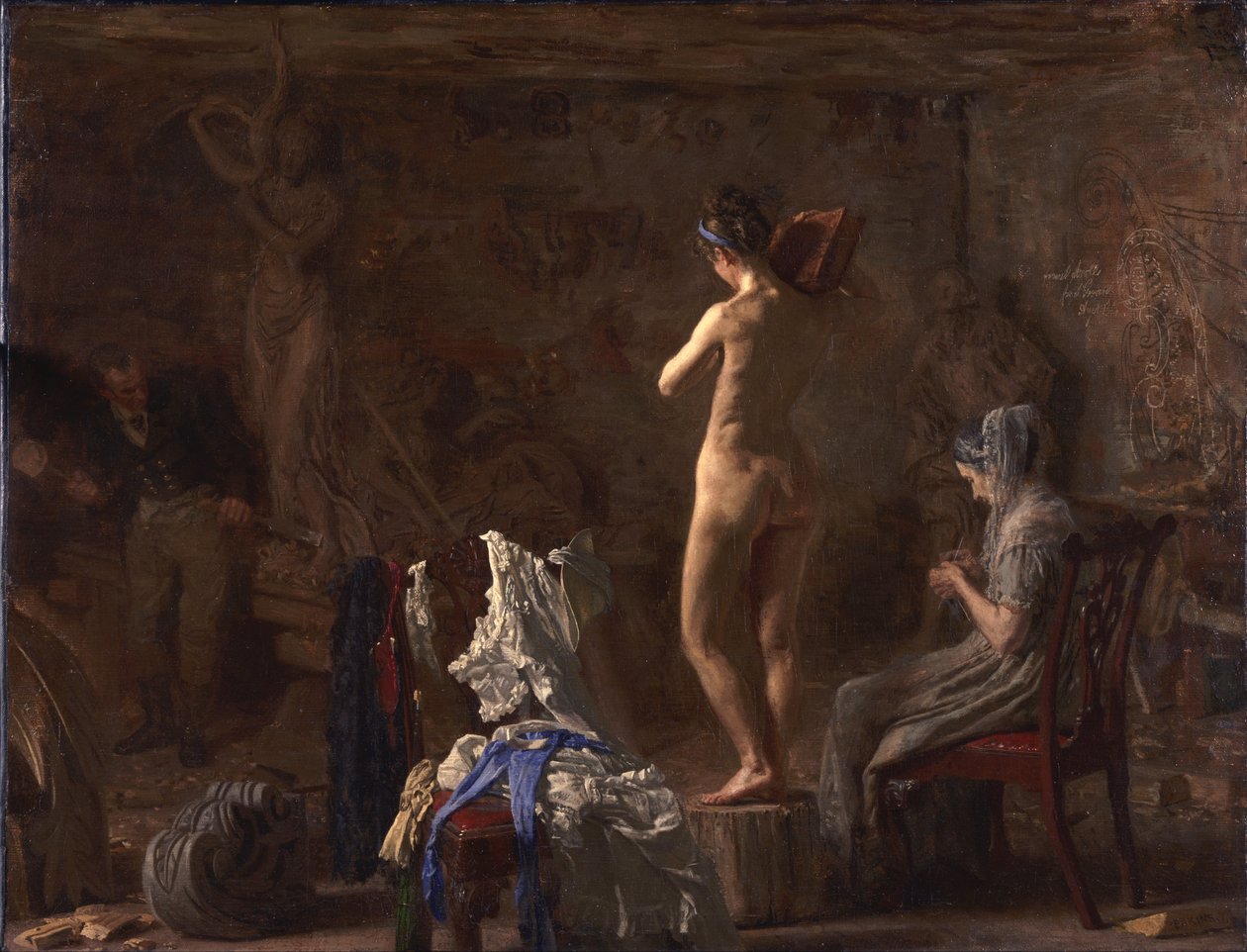 William Rush vytesal svou alegorickou figuru řeky Schuylkill od Thomas Eakins