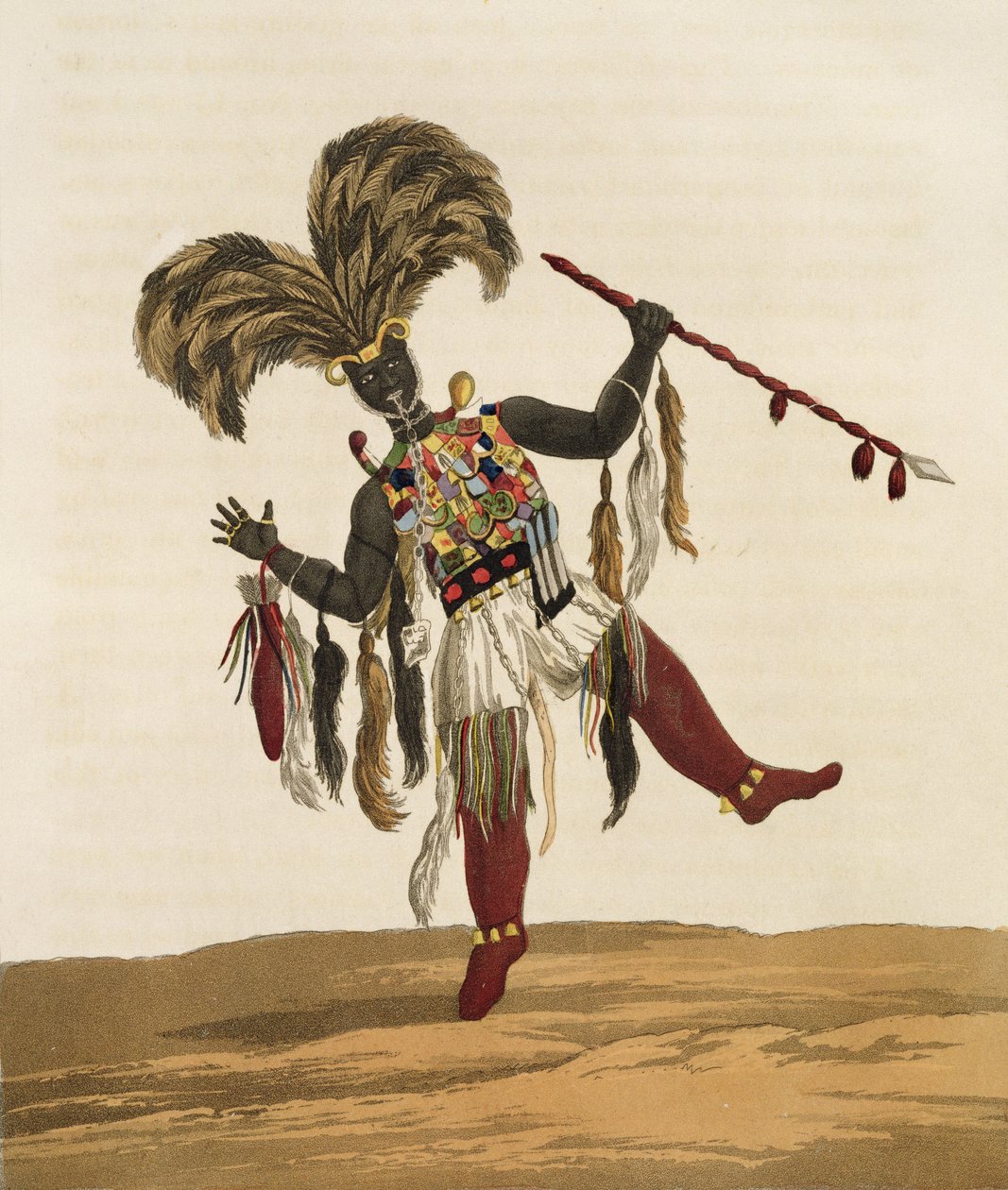 Kapitán ve válečných šatech, z „Mise z hradu Cape Coast do Ashantee“, vydáno 1819 od Thomas Edward Bowditch