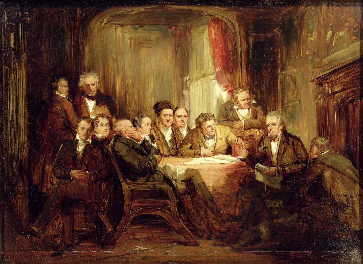 Sir Walter Scott a jeho literární přátelé v Abbotsfordu od Thomas Faed