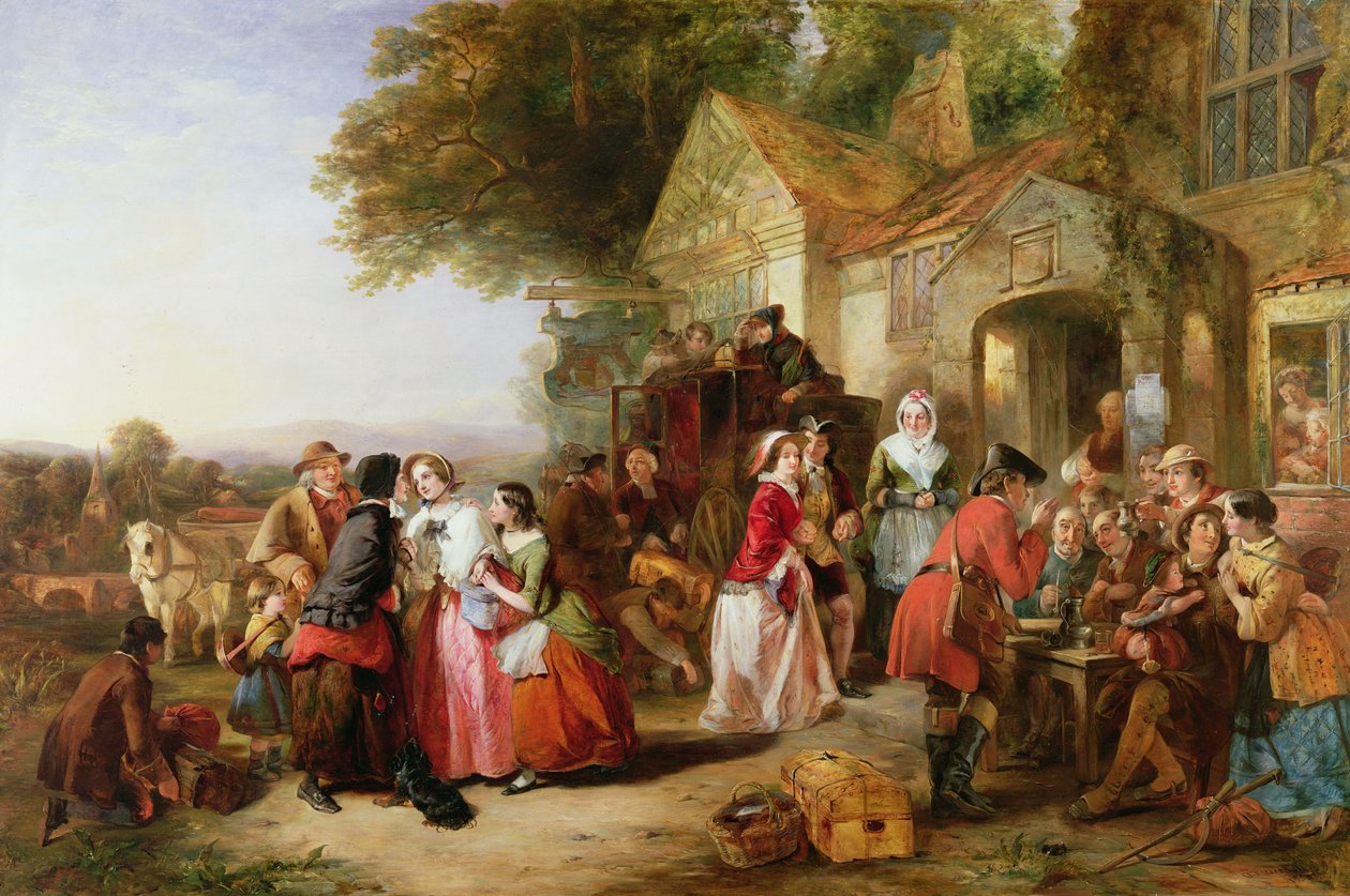 Cestovatelé mimo tavernu, 1850 od Thomas Falcon Marshall