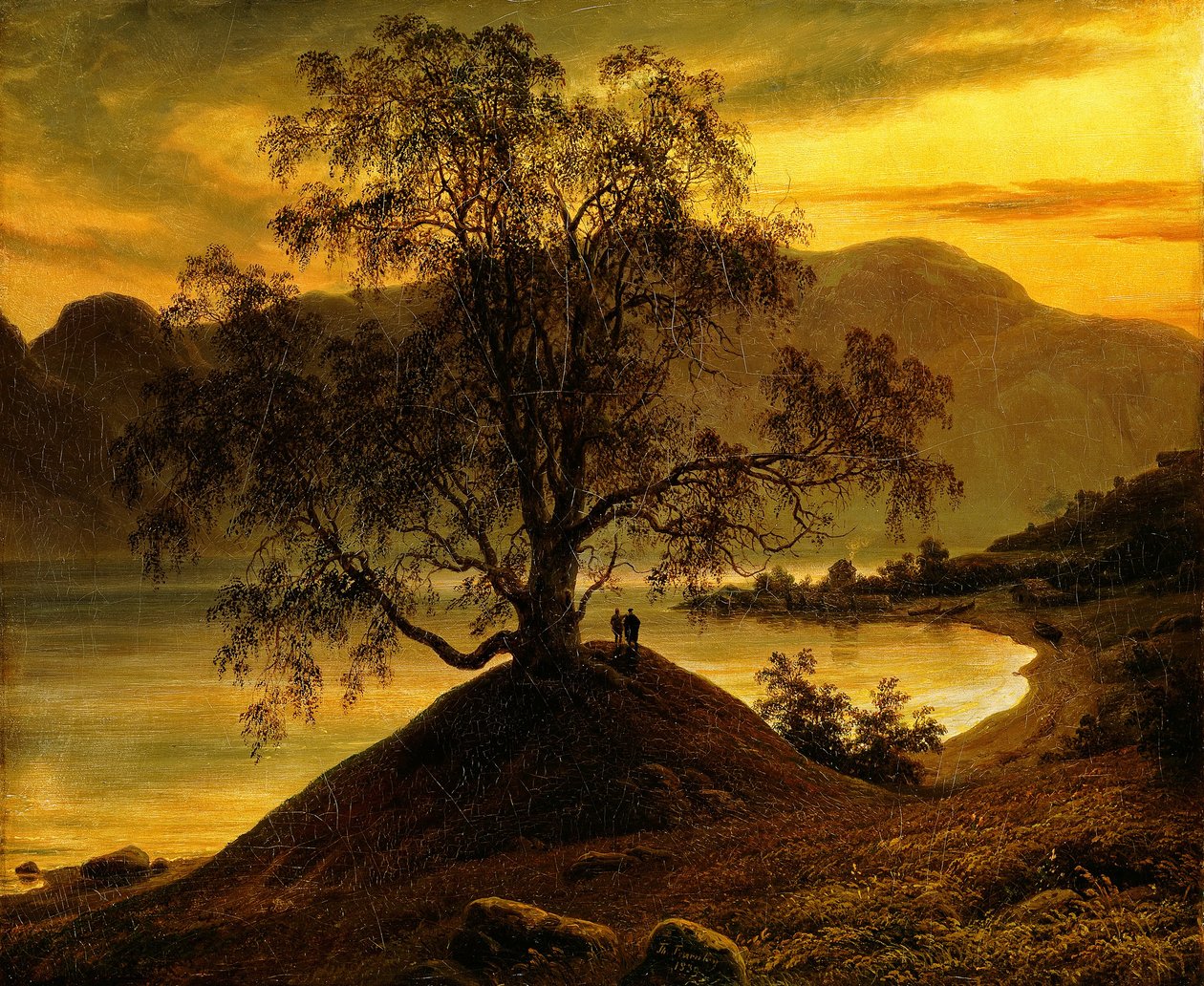 Starý bříza na Sognefjordu od Thomas Fearnley