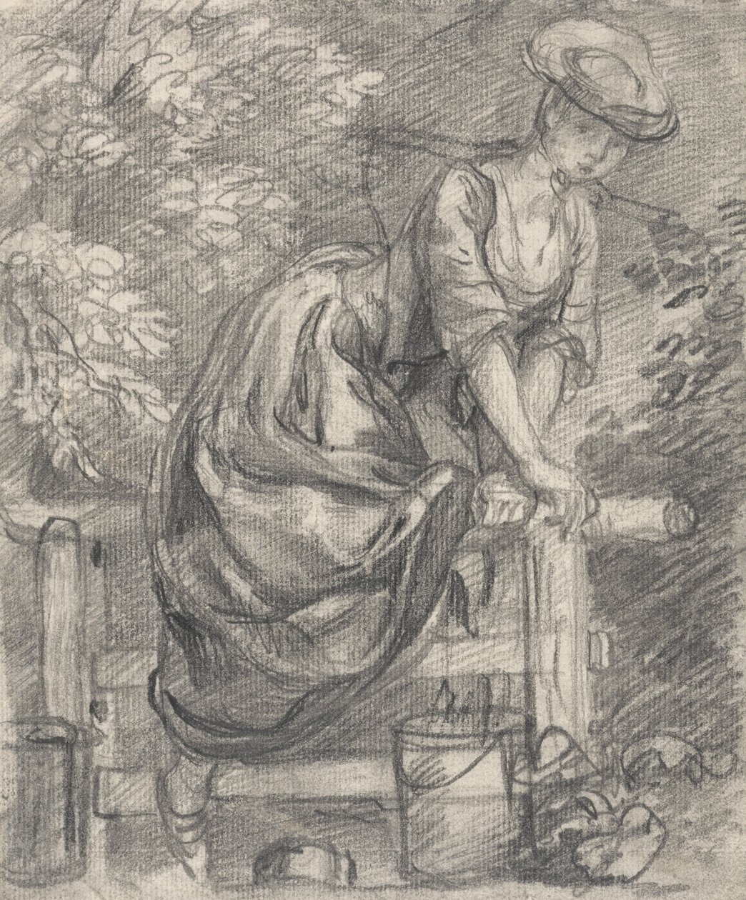 Milkmaid Climling a Stile od Thomas Gainsborough