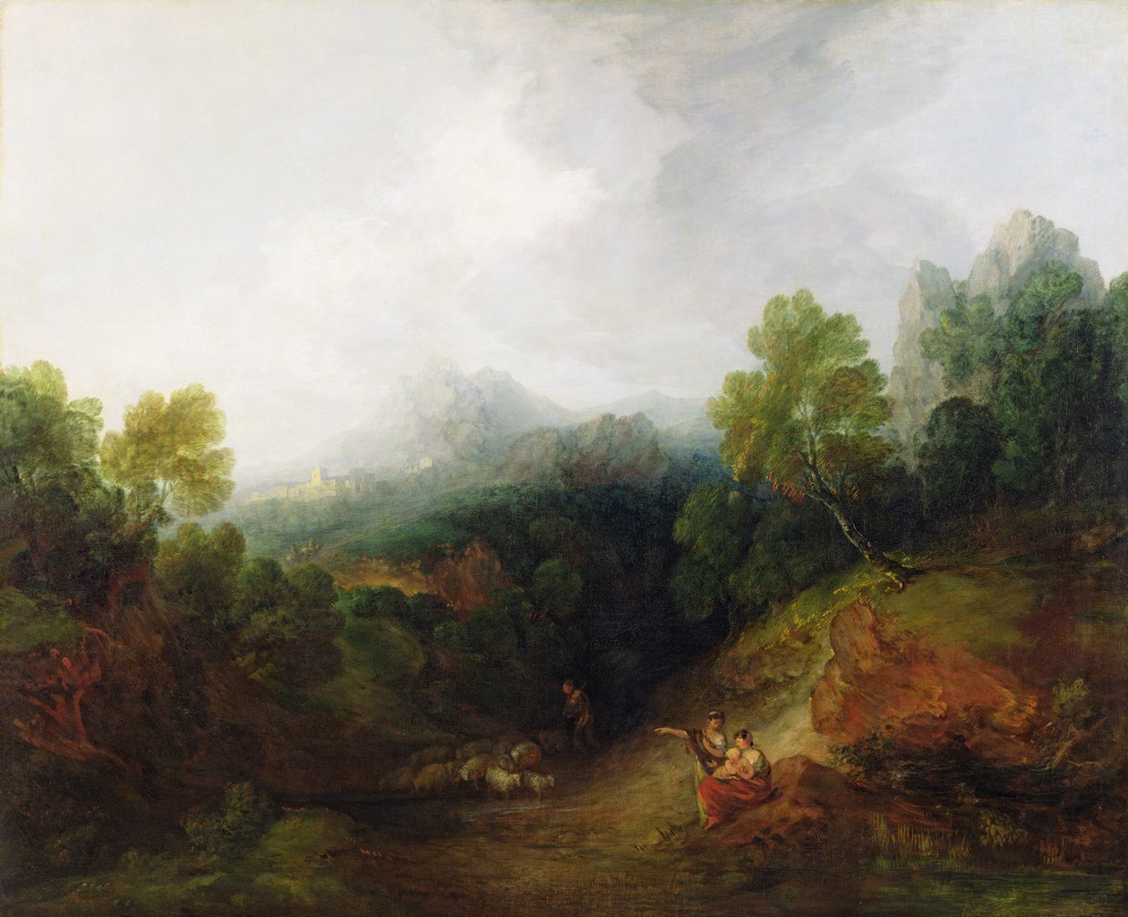 Horské údolí s rustikálními postavami, c.1773-7 od Thomas Gainsborough