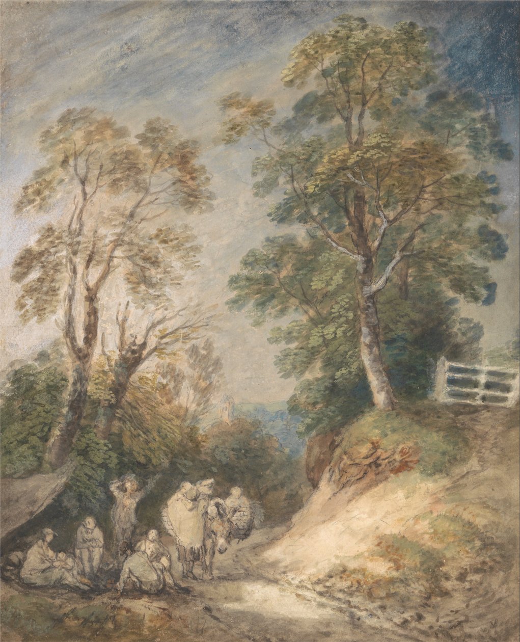 Country Lane with Gypsies Resting od Thomas Gainsborough