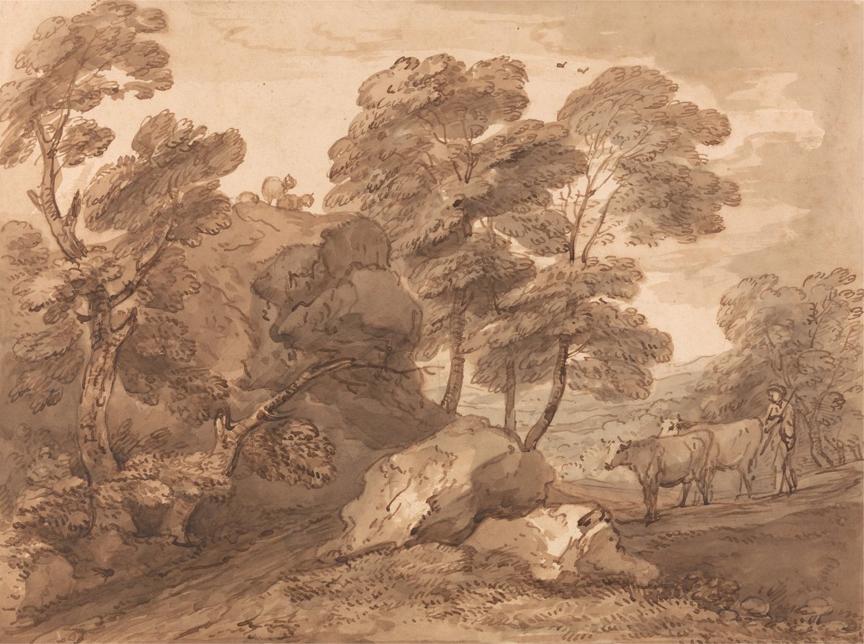 Krajina s krávami od Thomas Gainsborough