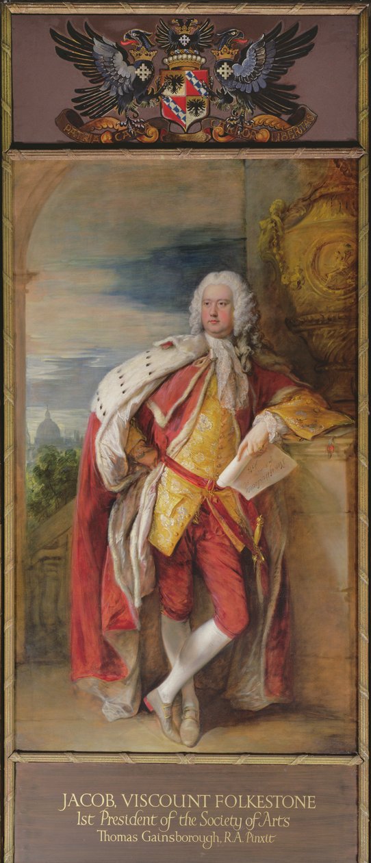 Portrét Jacoba Bouverieho, prvního vikomta Folkestonea a prvního prezidenta Society of Arts, 1776 od Thomas Gainsborough