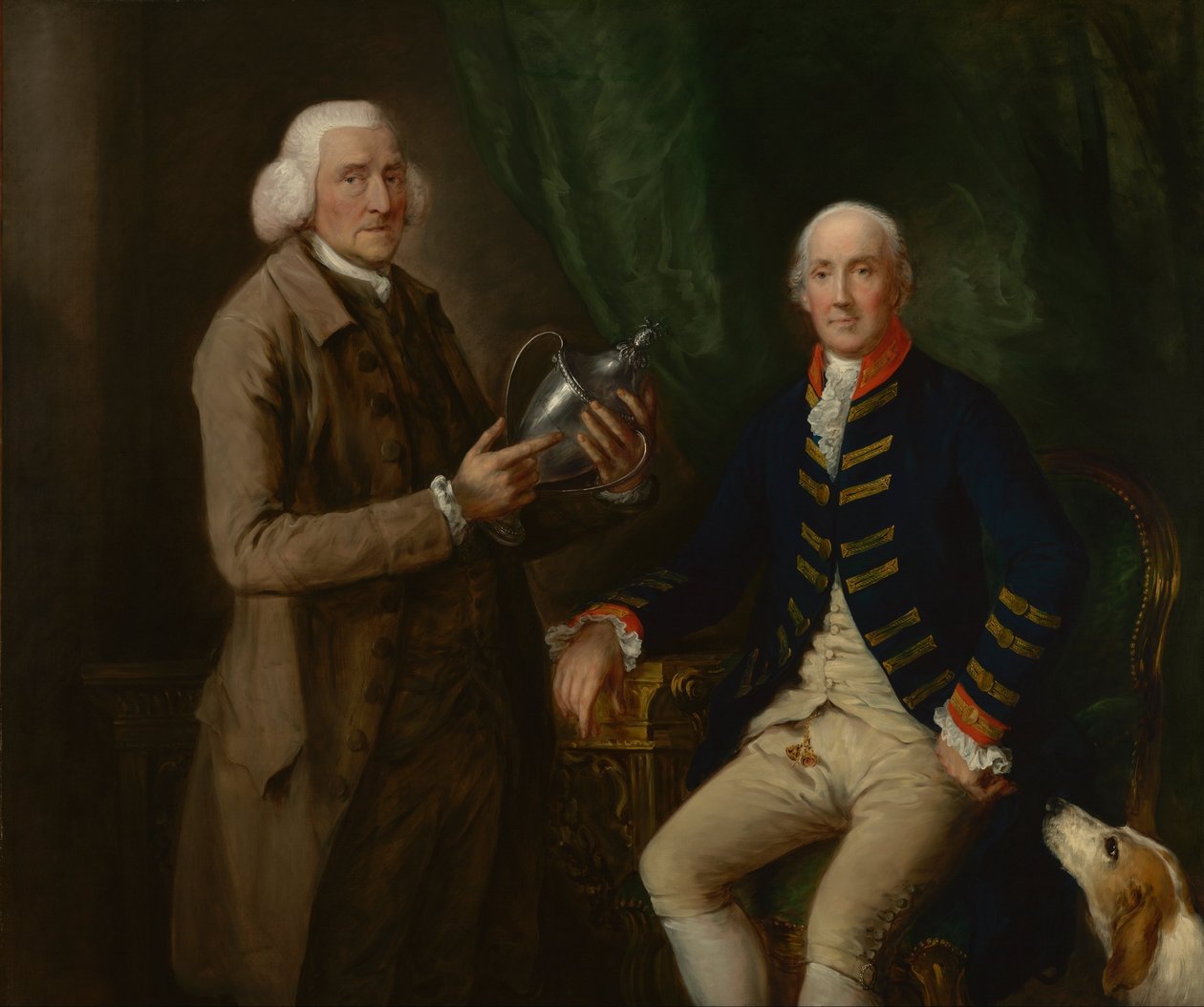 Portrét Williama Anny Hollis, 4. hrabě z Essexu, předávání poháru Thomasi Clutterbuckovi z Watfor ... od Thomas Gainsborough