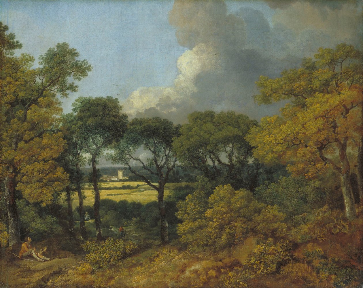 Zalesněná krajina se selským odpočinkem od Thomas Gainsborough