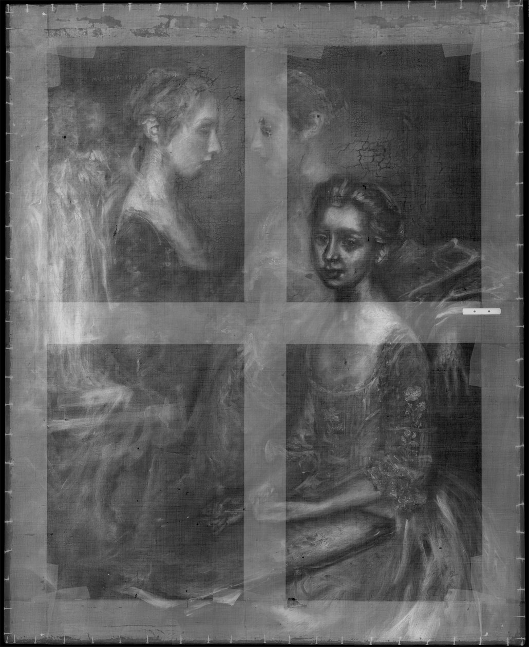 Rentgenový snímek Portrait of the Artists Daughters, c.1763-64 (viz také 183440) od Thomas Gainsborough