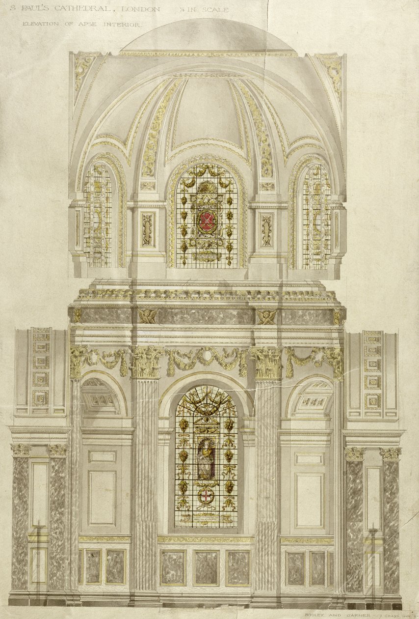 Dekorativní schéma apsidy katedrály sv. Pavla, konec 19. století od Thomas Garner