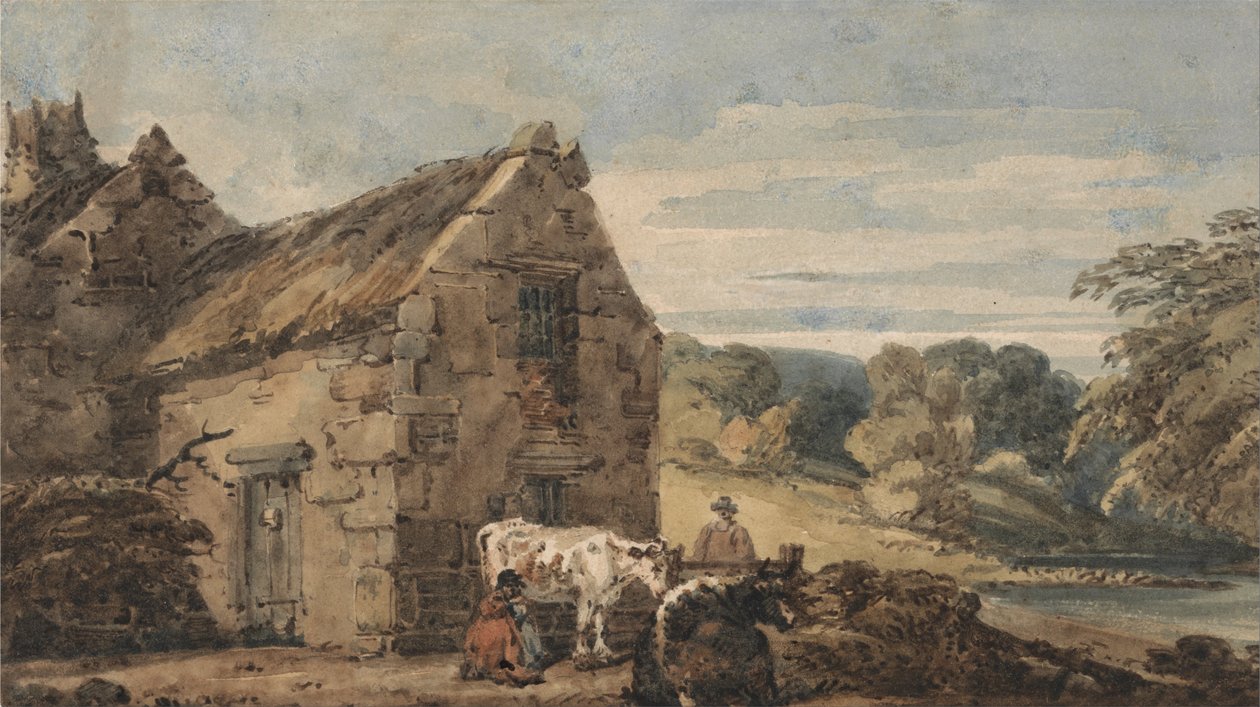 Chata poblíž Newcastle, Northumberland od Thomas Girtin