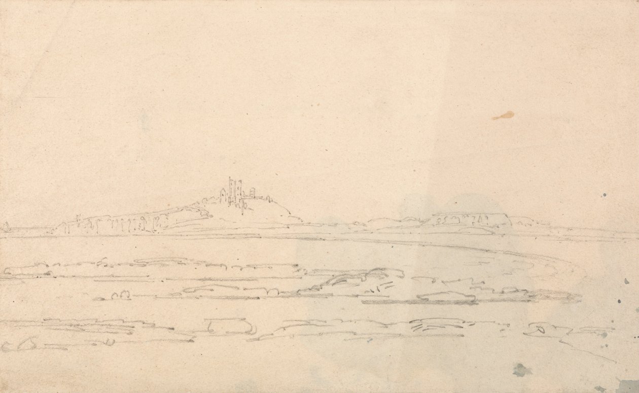 Hrad Dunstanburgh z dálky od Thomas Girtin
