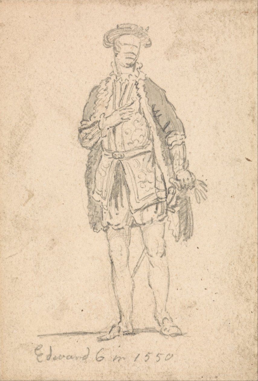 Obrázek Kostýmová studie Edwarda VI v roce 1550 od Thomas Girtin