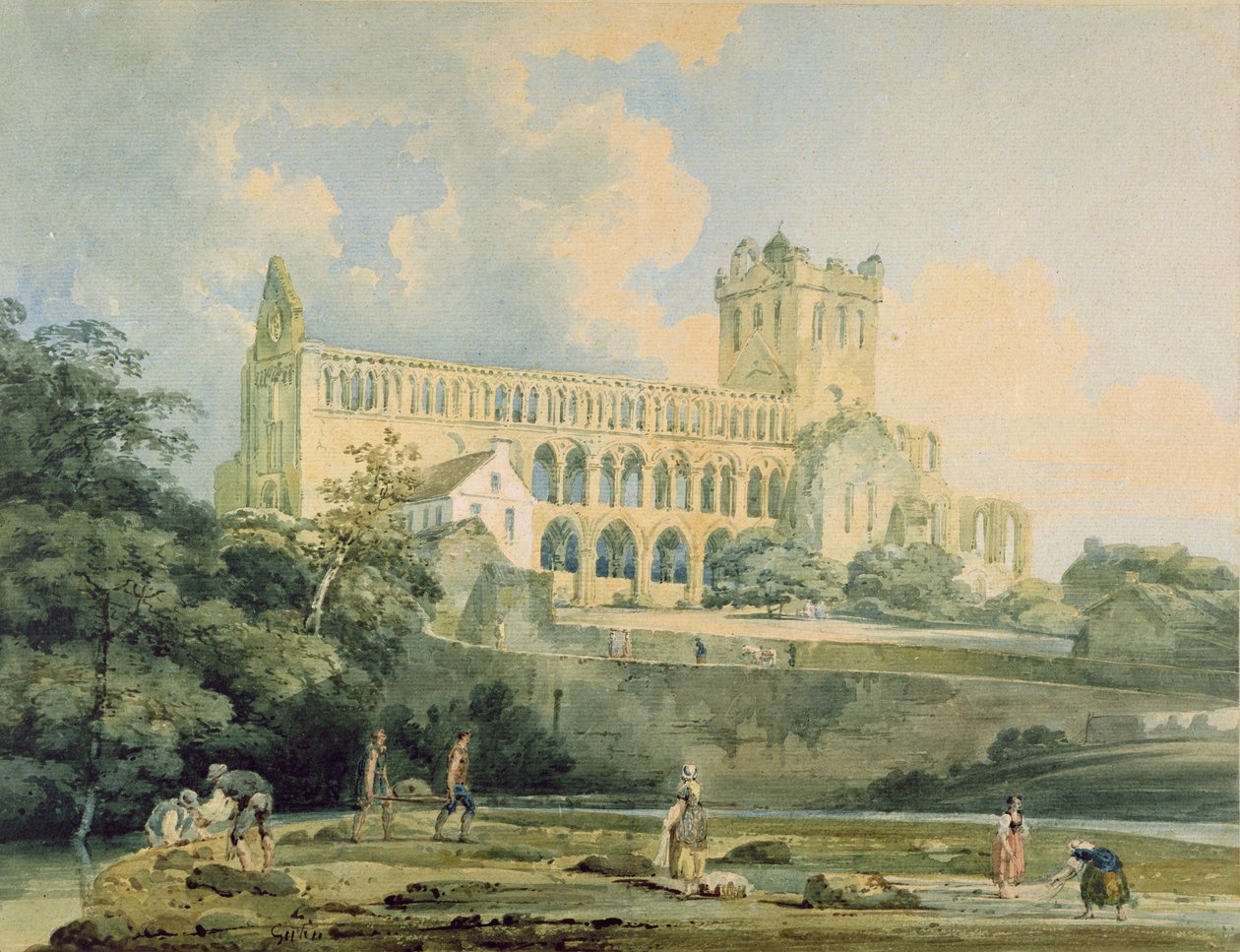 Jedburgh Abbey from the River, c.1798-99 od Thomas Girtin