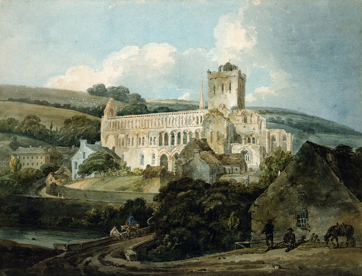 Jedburgh Abbey z jihovýchodu od Thomas Girtin