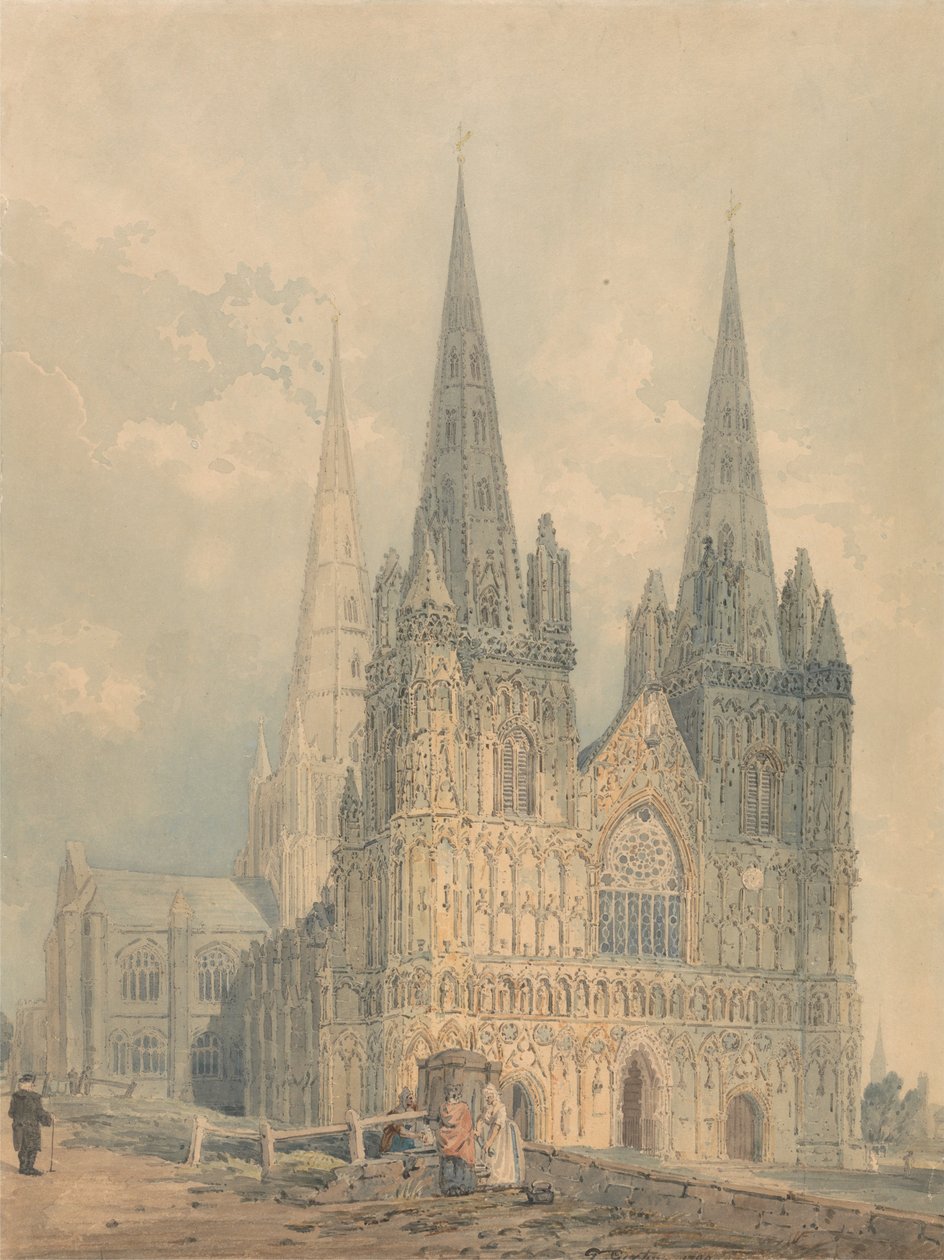 Katedrála Lichfield, Staffordshire od Thomas Girtin