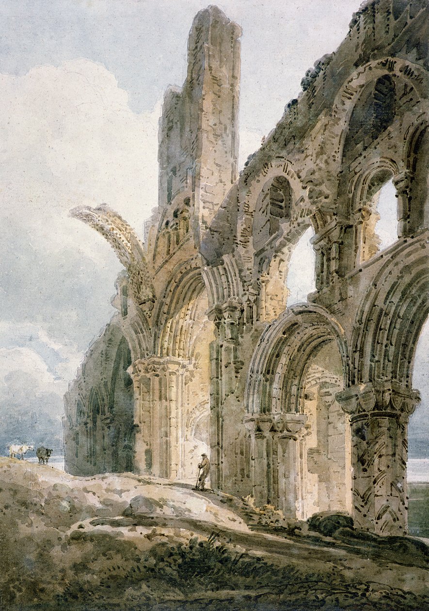 Opatství Lindisfarne, asi 1797 od Thomas Girtin