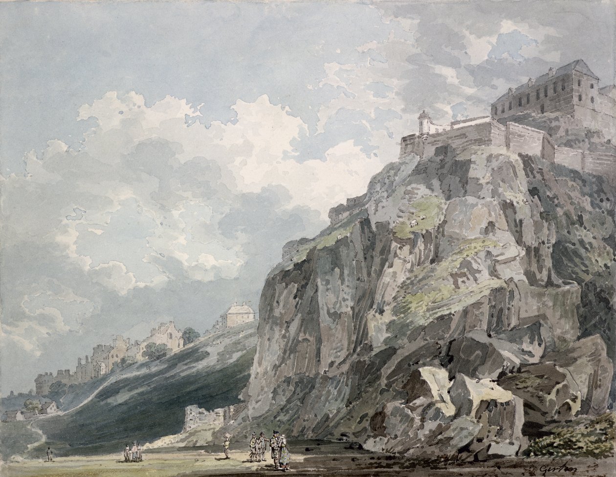 No.1187 The Castle Rock, Edinburgh, c.1793 od Thomas Girtin