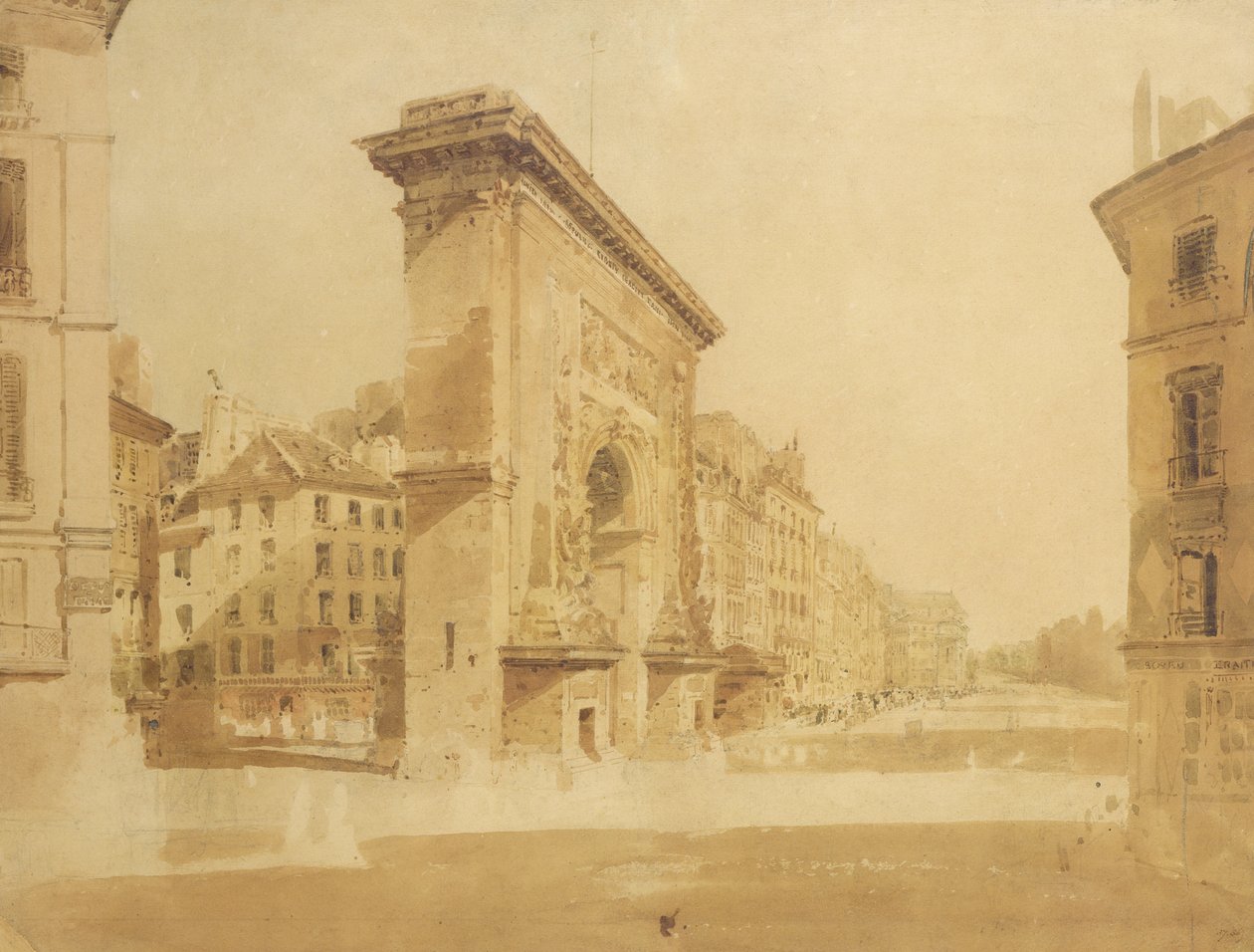 Porte St Denis, Paříž od Thomas Girtin