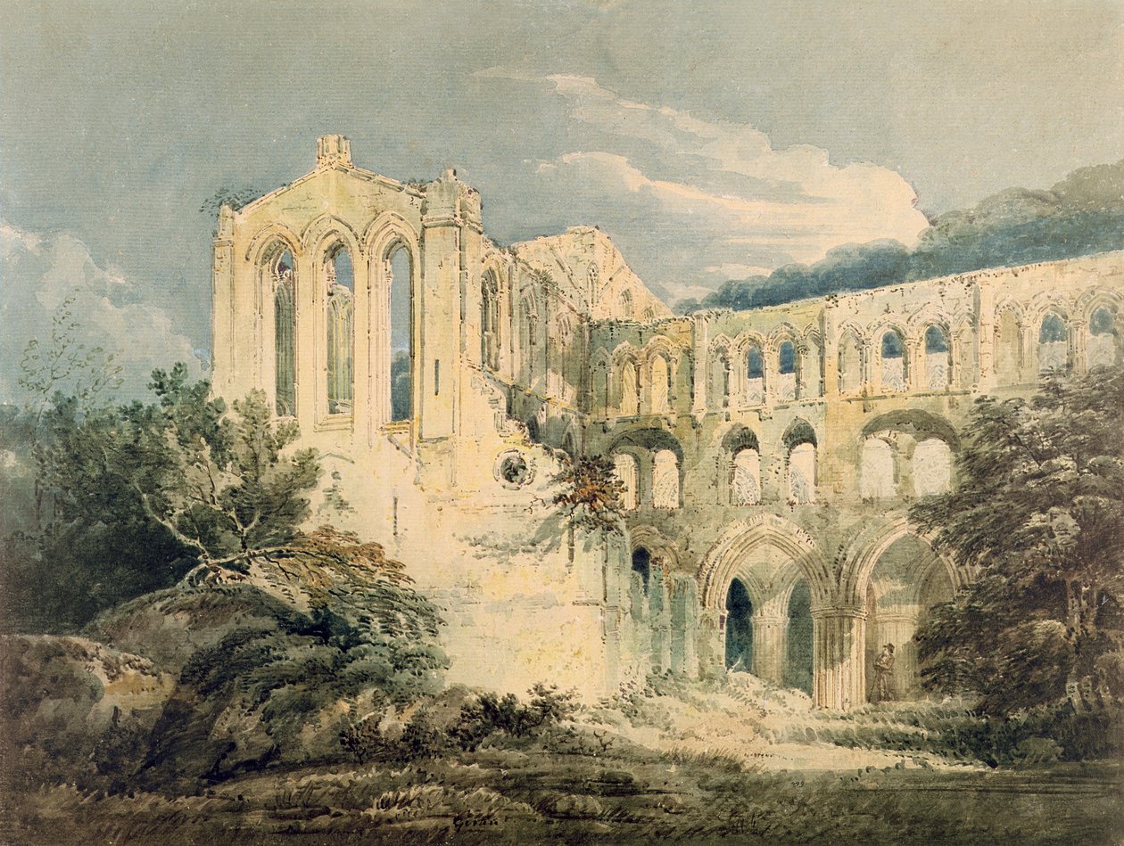 Opatství Rievaulx, Yorkshire, 1798 od Thomas Girtin