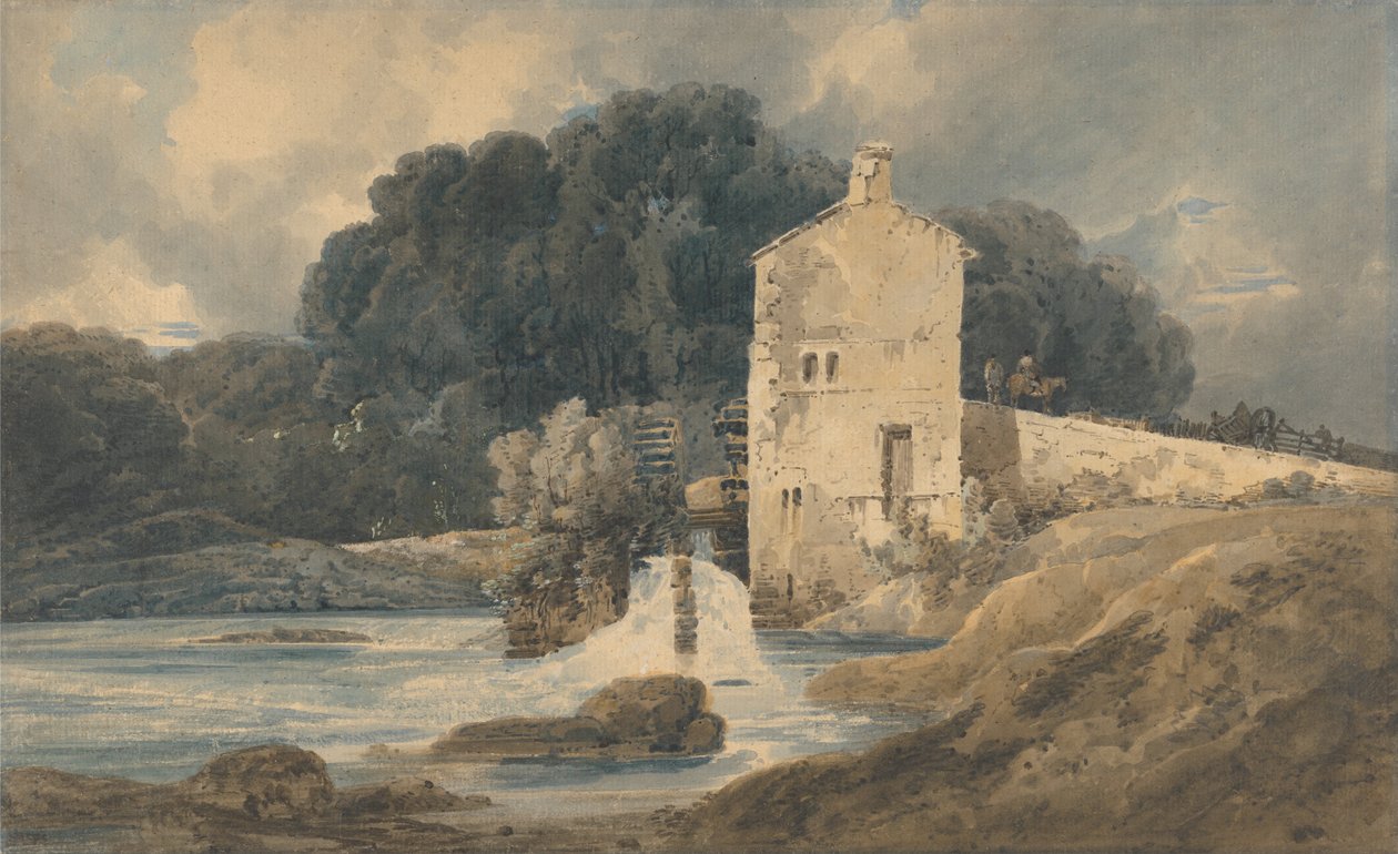 Abbey Mill, Knaresborough od Thomas Girtin