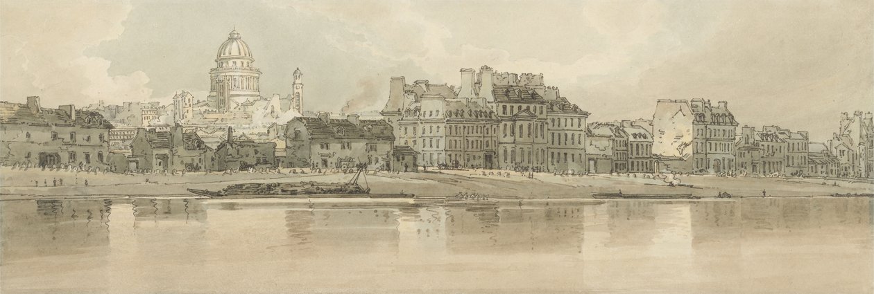 Pohled na Pantheon z Arsenalu, 1802 (wc s leptáním na papíře) od Thomas Girtin