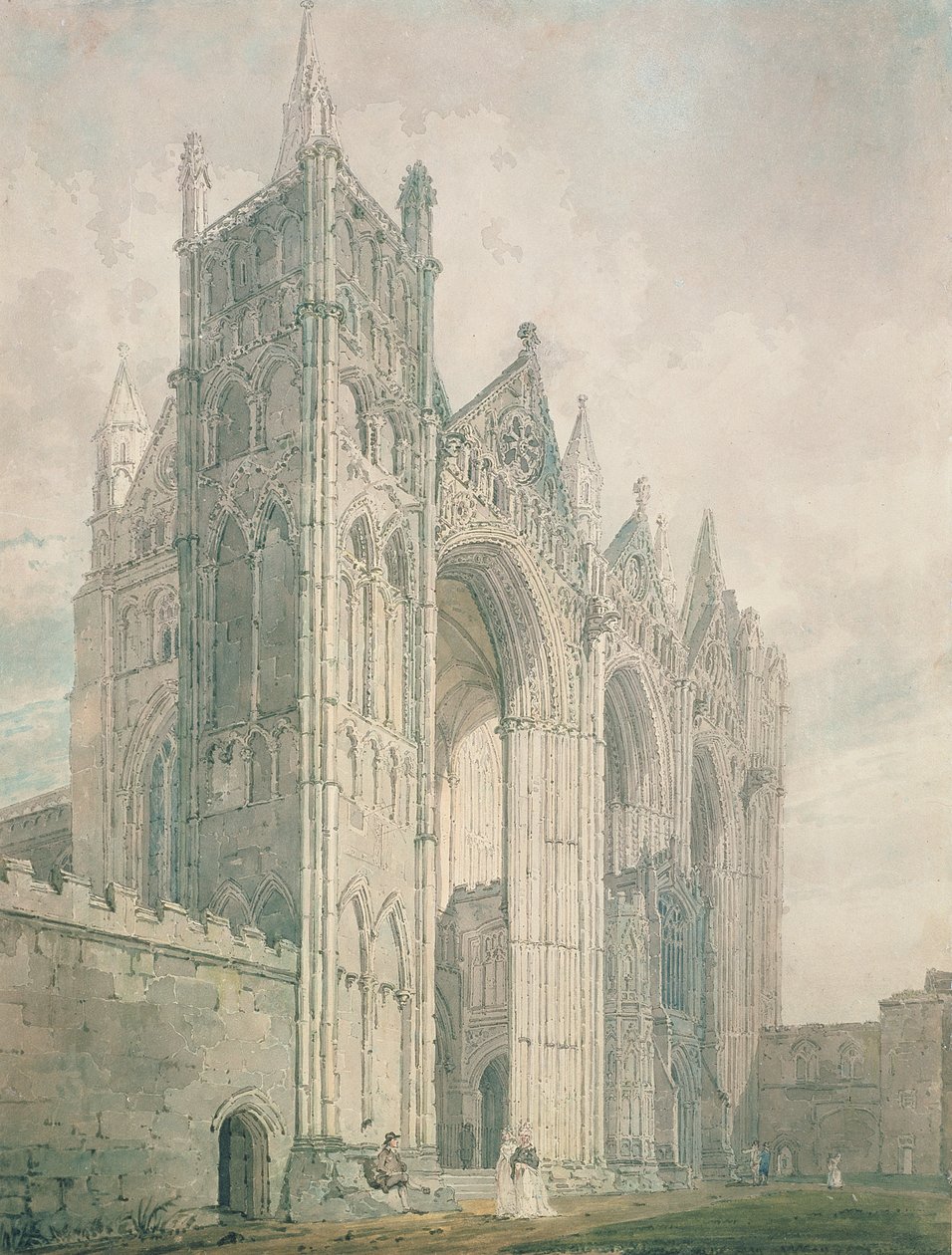 Západní fronta katedrály Peterborough, 18. století od Thomas Girtin