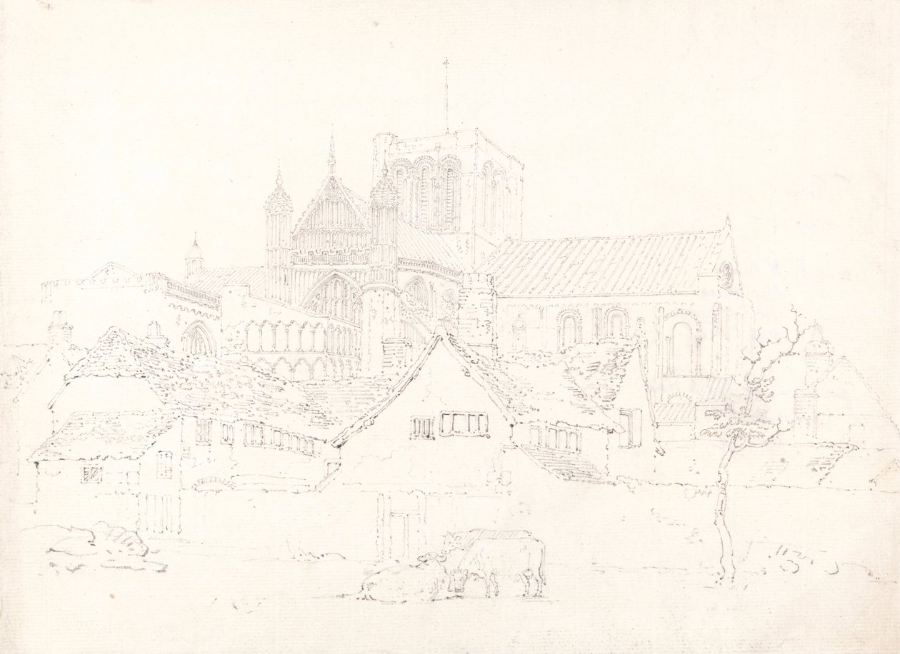 Katedrála Winchester, Hampshire, ze severovýchodu od Thomas Girtin