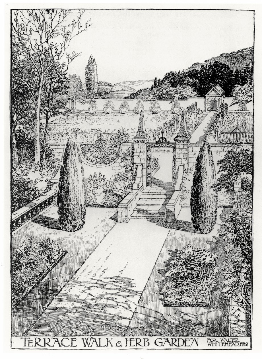Terrace Walk and Herb Garden, od Thomase Mawsonse The Art and Craft of Garden Making, vydané v roce 1900 (viz také 171946) od Thomas Hayton Mawson