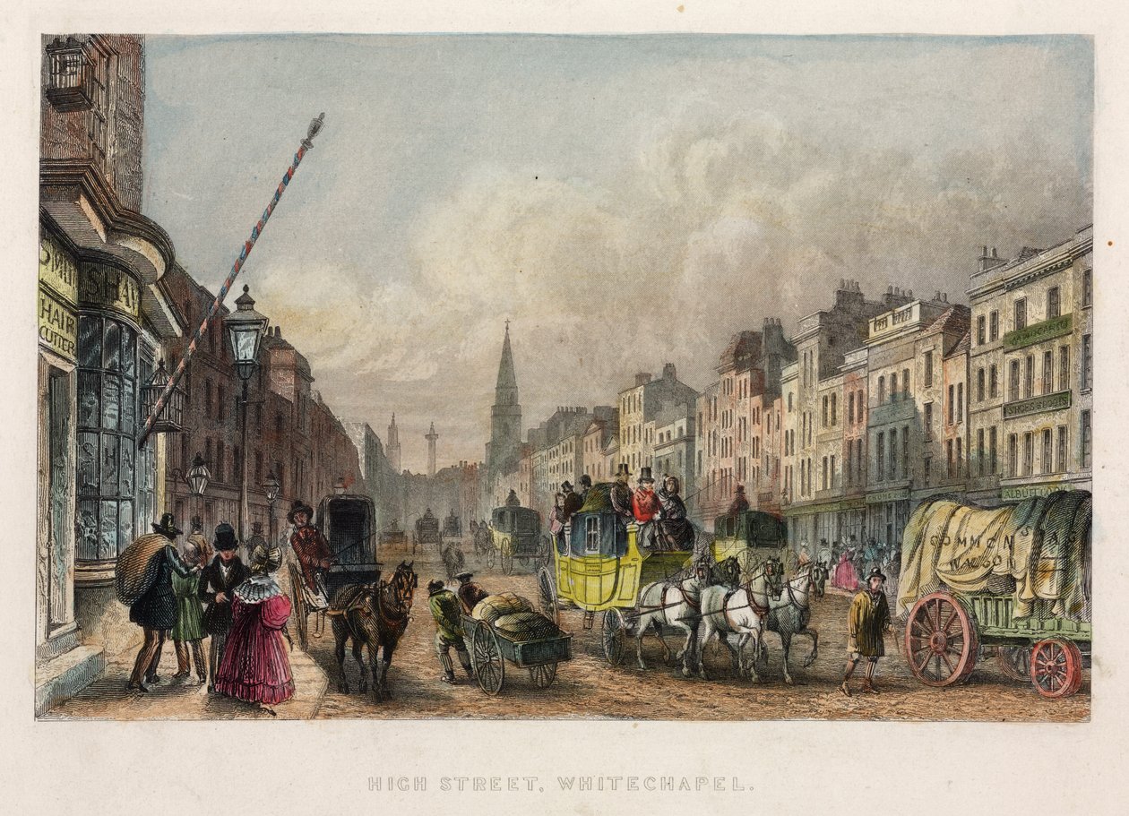 High Street, Whitechapel, z Holmes Great Metropolis od T. Holmese, 1851 od Thomas Hosmer after Shepherd