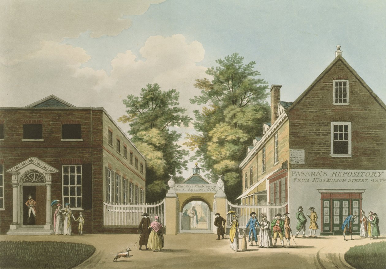 Old Wells and Pump Room, Cheltenham (akvatinta) od Thomas Hulley