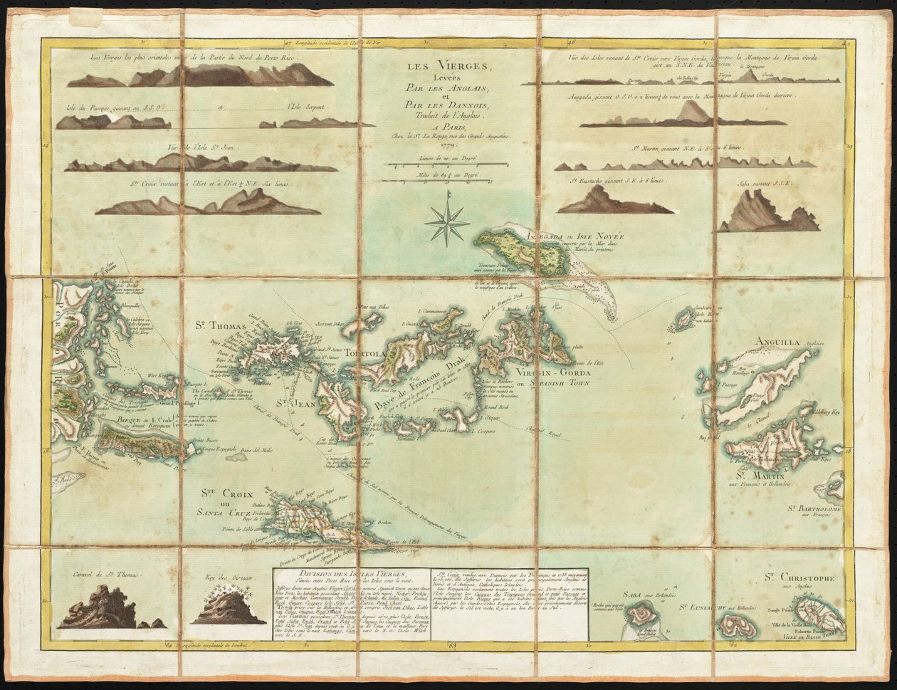 Britské Panenské ostrovy, vyryté Georges-Louis Le Rouge, 1779 od Thomas Jefferys