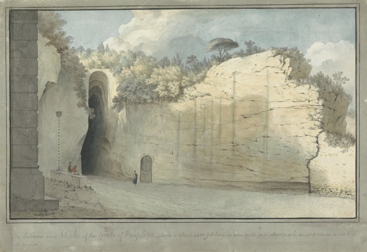 The Grotto at Posillipo, c.1782 (wc na položeném papíře) od Thomas Jones