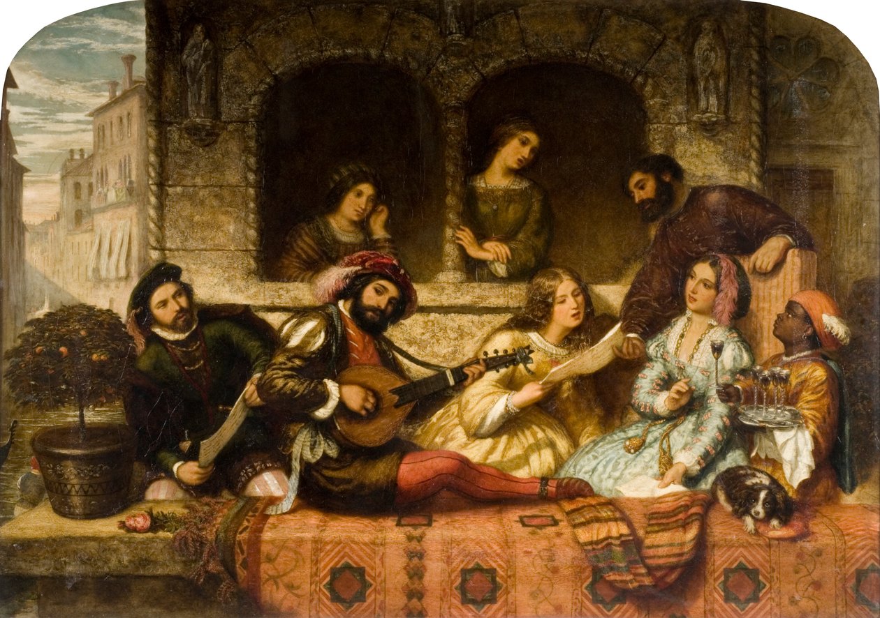 Benátská balkónová scéna, 1859 od Thomas Kent Pelham