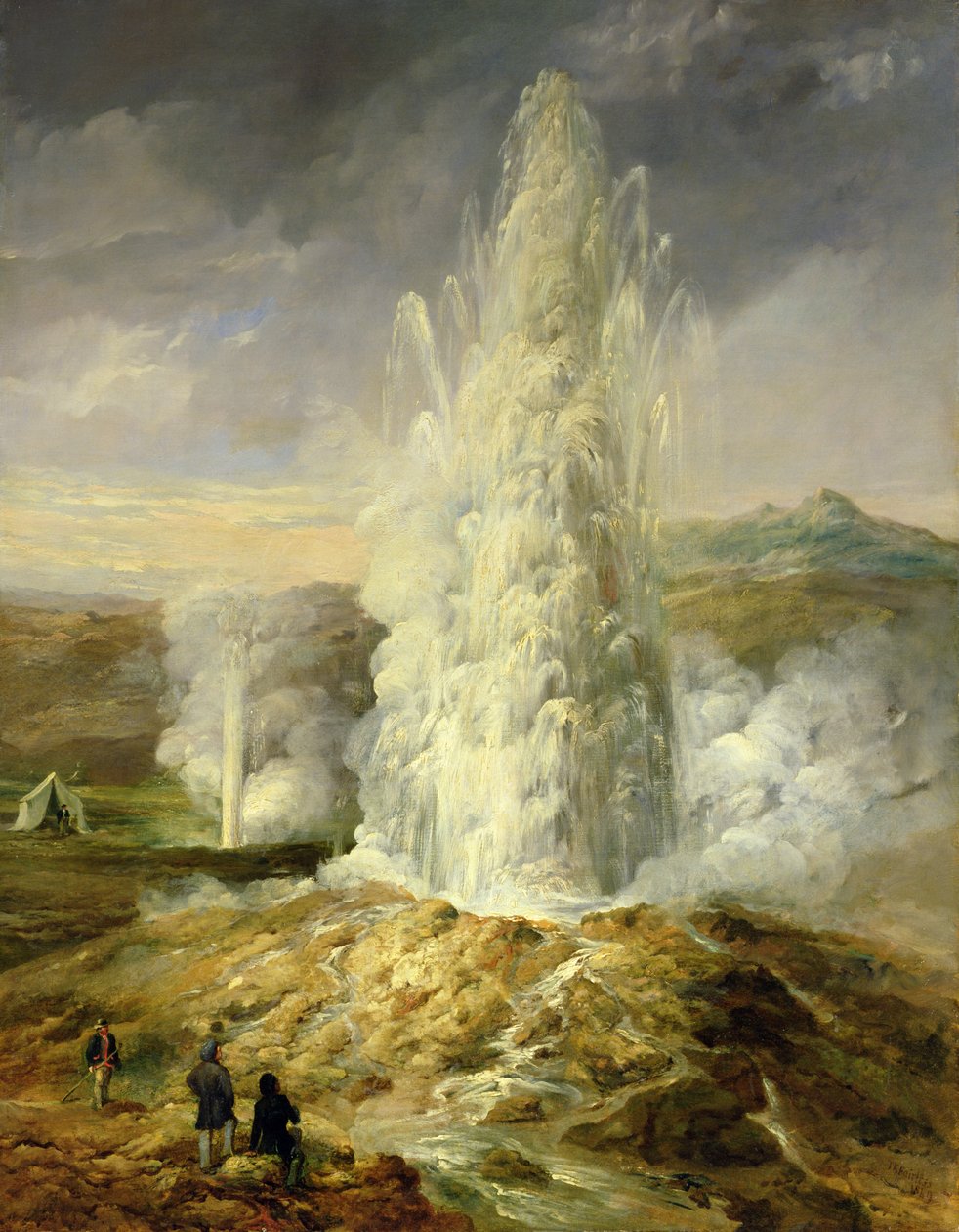 Velký gejzír, jižní Island, 1849 od Thomas Kerr Fairless