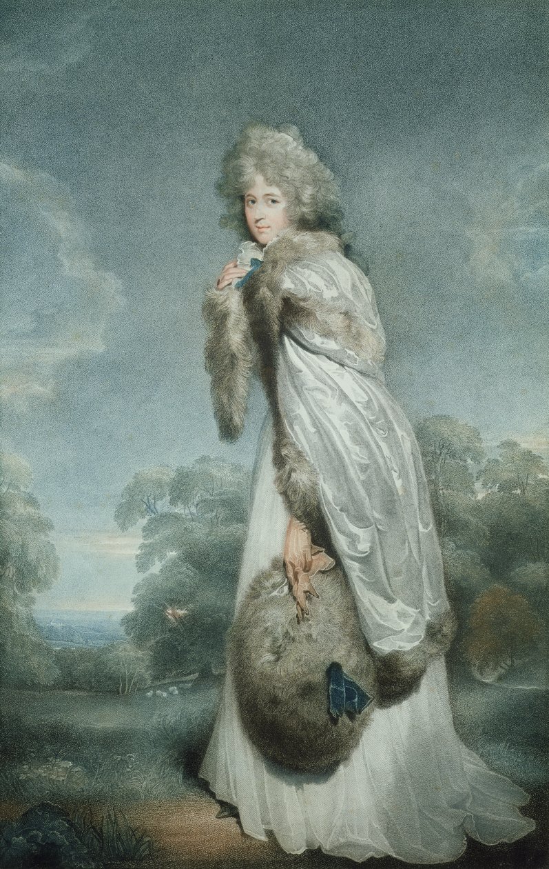 Slečna Farrenová, rytina Francesco Bartolozzi (1727-1815), vyd. Bull und Jeffreys, 1792 (stiplová rytina) od Thomas Lawrence