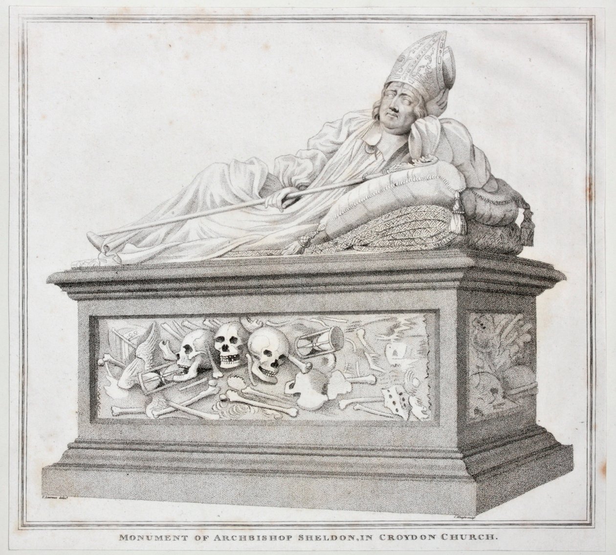 Památník arcibiskupa Sheldona v Croydon Church, 1794 (tisk) od Thomas Lawrence