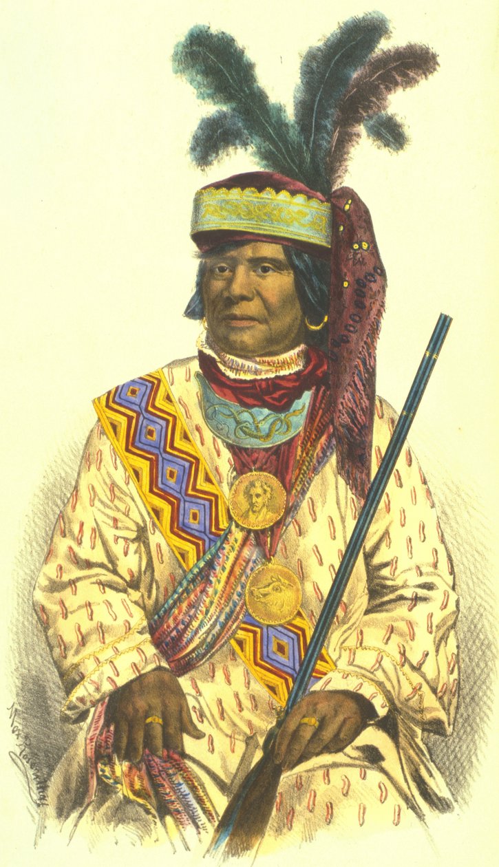 Billy Bowlegs, 1870 (ručně kolorované lito) od Thomas Loraine McKenney