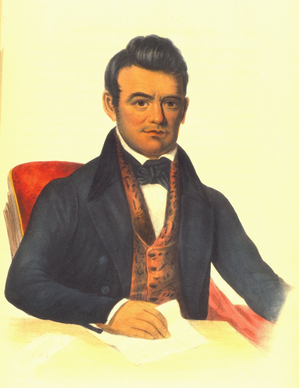 John Ross, náčelník Cherokee, 1854 1848 (ručně kolorované lito) od Thomas Loraine McKenney