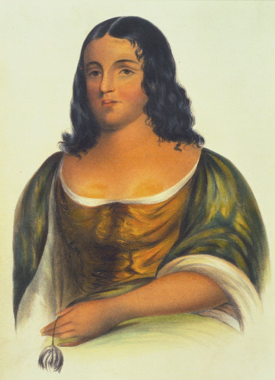 Po-Ca-Hon-Tas, 1848 (ručně kolorované lito) od Thomas Loraine McKenney