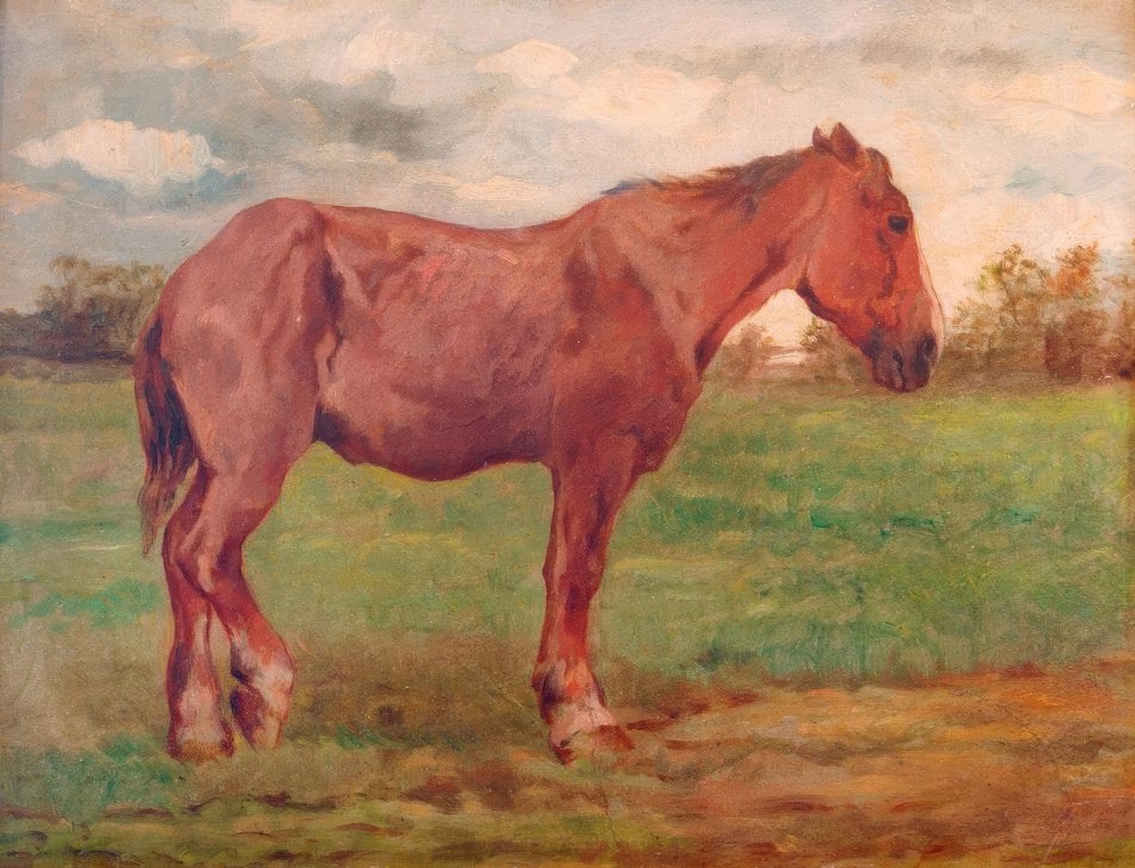 Pracovní kůň před krajinou od Thomas Ludwig Herbst