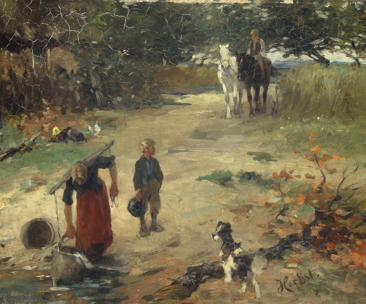 U vesnického rybníka, kolem roku 1888 od Thomas Ludwig Herbst