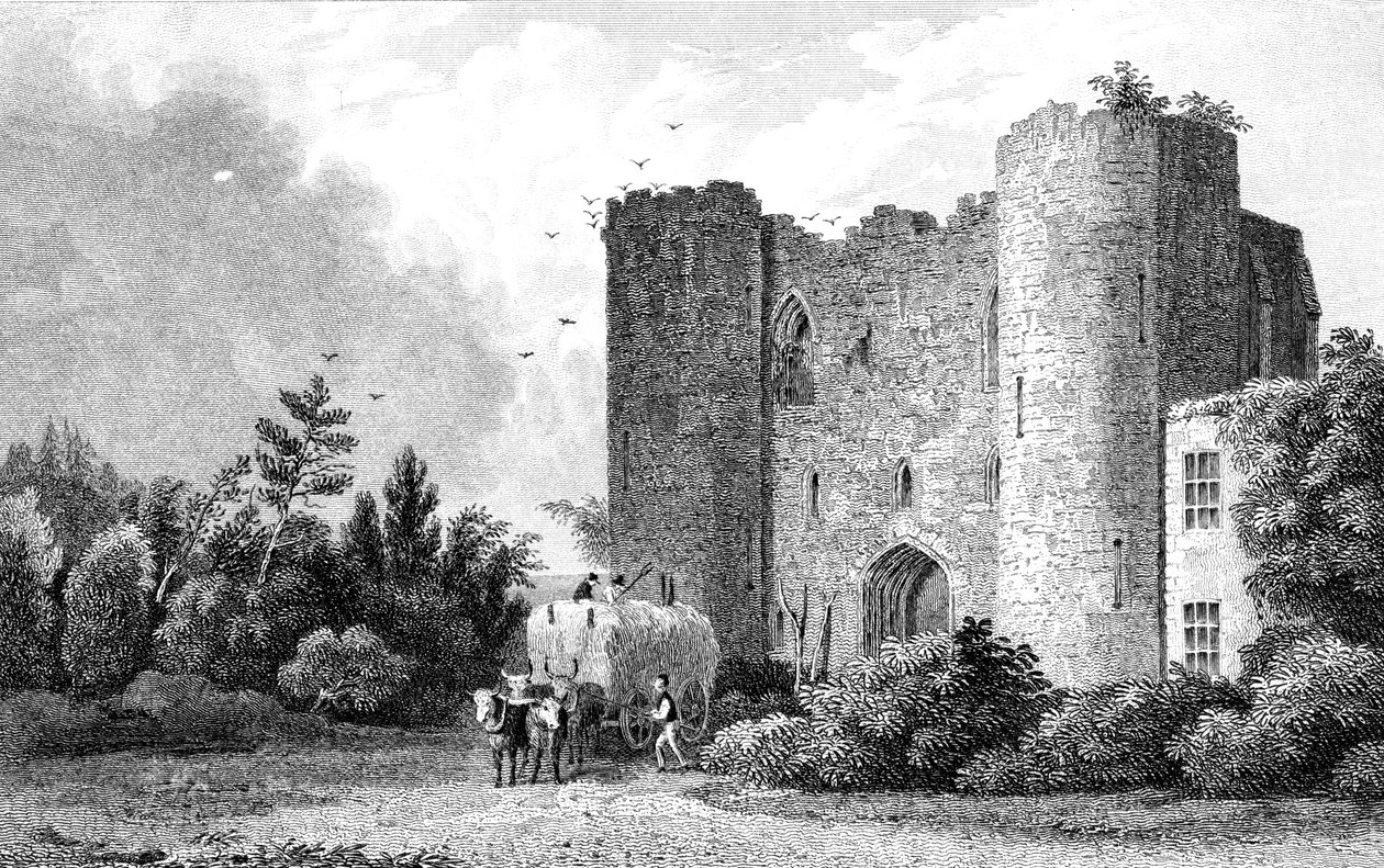 Tunbridge Castle, Kent, vyryl S. Lacey, 1831 od Thomas Mann Baynes