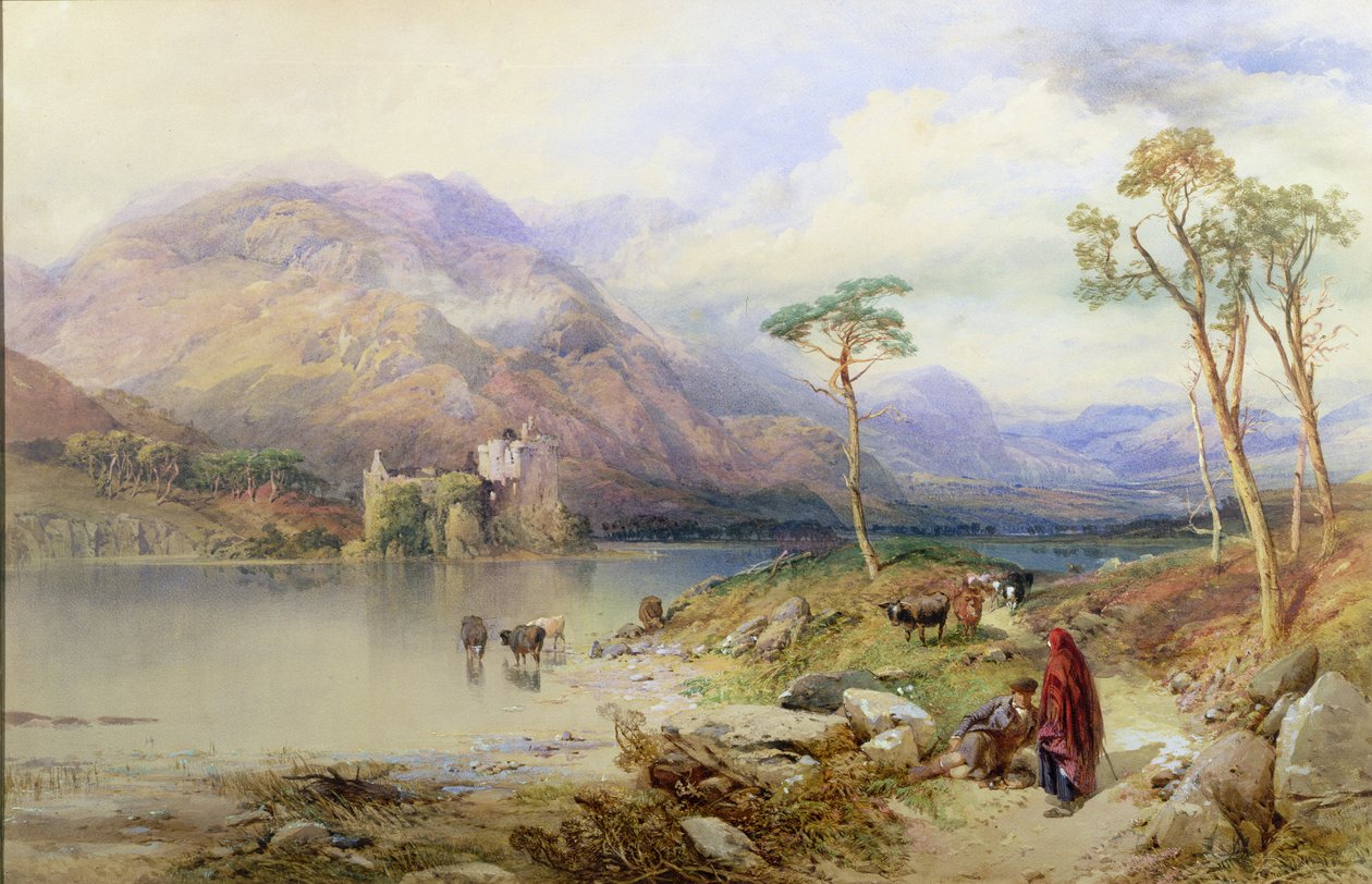 Hrad Kilchurn na jezeře Loch Awe od Thomas Miles Richardson