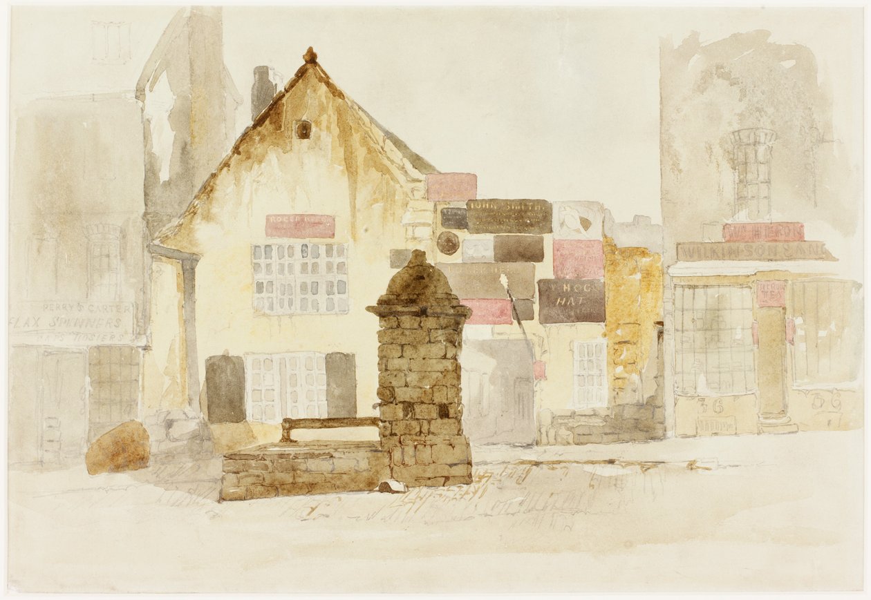 The Bigg Market, Newcastle upon Tyne (BC, tužka a wc na papíře) od Thomas Miles Richardson