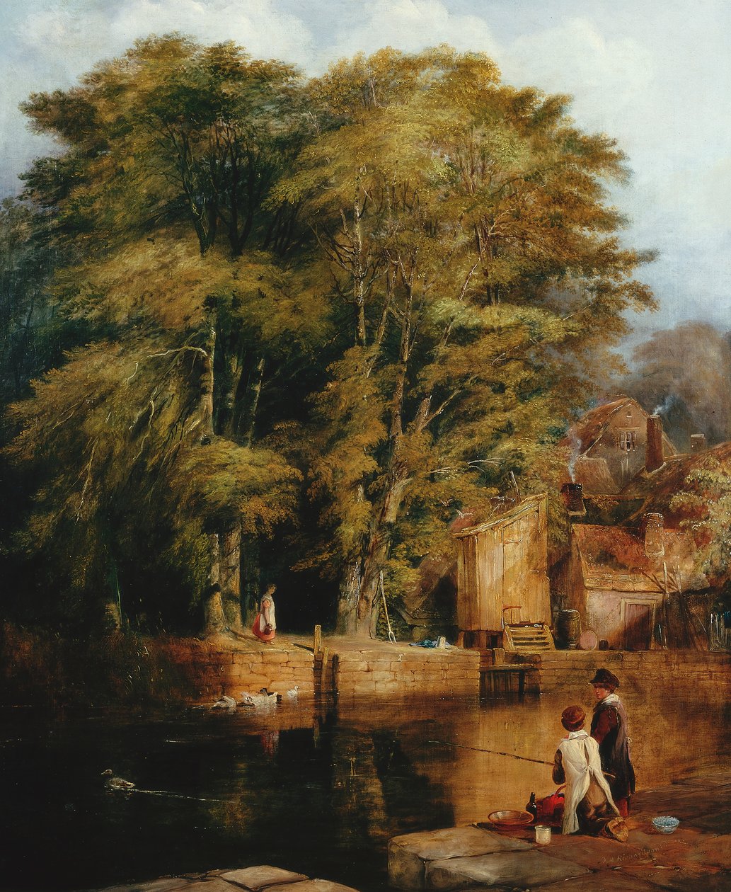 Mladí rybáři, most Barras od Thomas Miles Richardson
