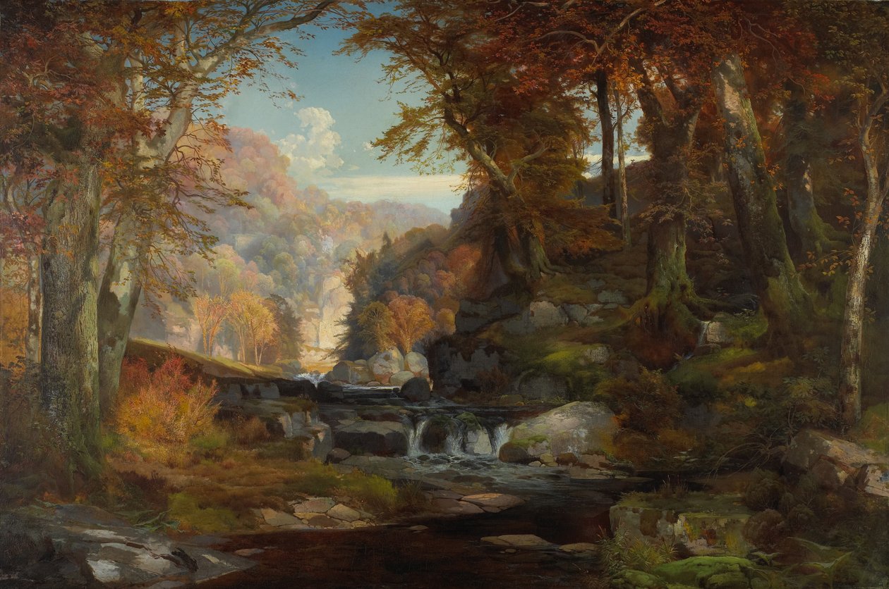 Scéna na Tohickon Creek: Podzim, 1868 od Thomas Moran